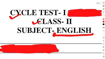 CLASS-2ND/ENGLISH/CYCLE TEST-1/QUESTION PAPER/SAMPLE PAPER/SOLUTION #cbse #kvs #ncert
