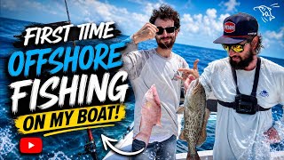 First time OFFSHORE fishing on my boat!! Caught HOGFISH, GROUPER, and more!
