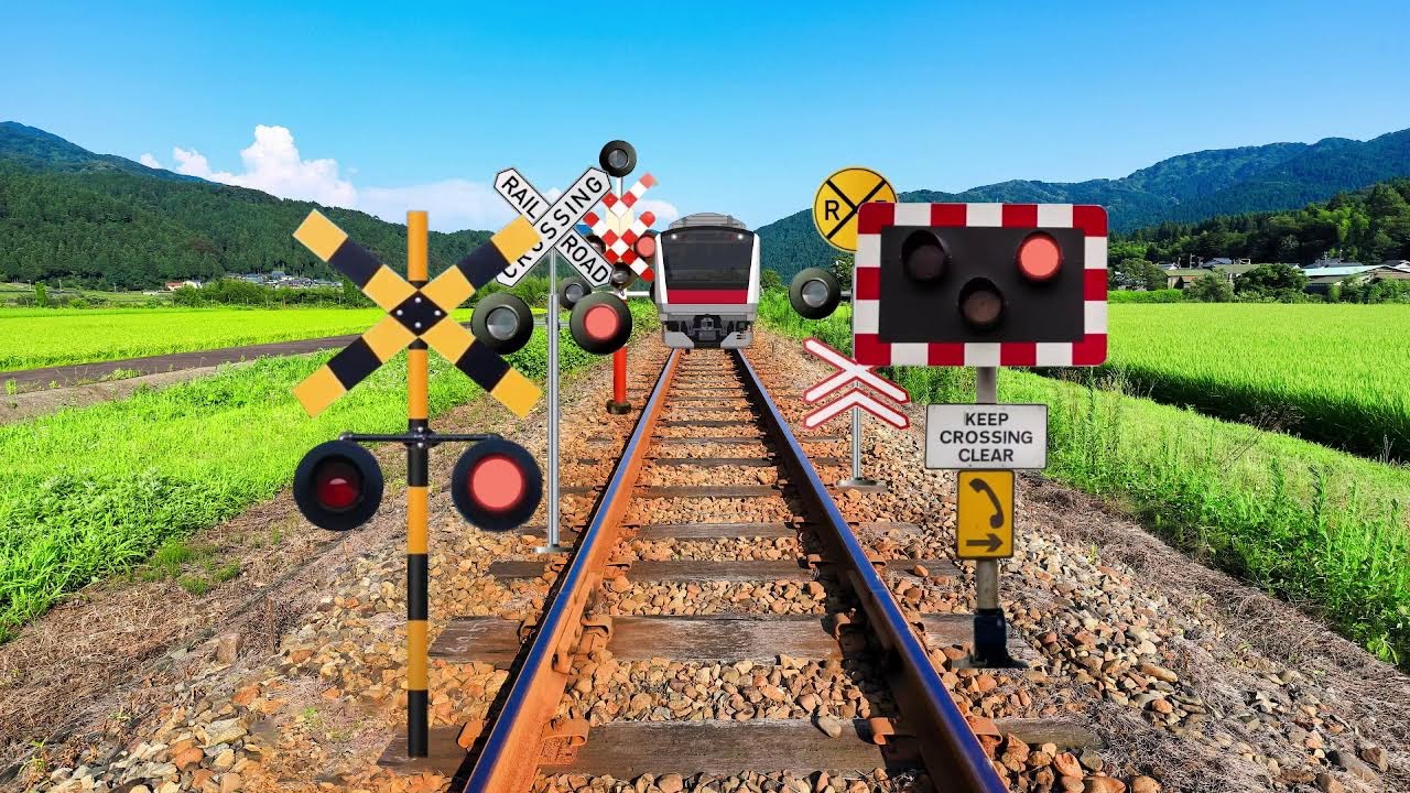 踏切アニメ】ふみきりカンカンの日常 5837 ♪ Railroad crossing daily