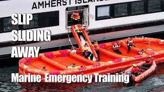 Slip Sliding Away - Ferry Crews on Lake Ontario exercise,  deploying a Marine Evacuation System  4K