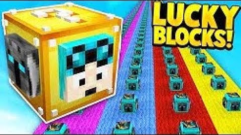 Minecraft 1v1v1v1 YOUTUBER LUCKY BLOCK RACE! - Minecraft Mods