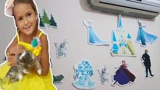 Elifin odasini karlar ulkesi anna elsa sticker ile susledik,Eğlenceli çocuk videosu