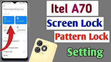 How to pattern lock kaise lagaye in Itel A70/Screen lock change kare/Itel me password kaise lagaye