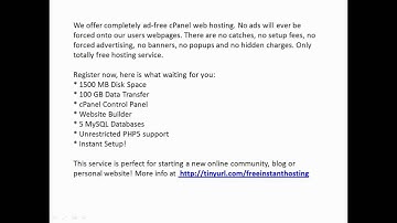 Free webhosting-PHP, MySQL, FTP, cPanel, Free sub Domain Name