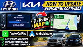 Hyundai Kia How to update navigation software and make Carplay Android Auto Map Full-Screen 현대 기아