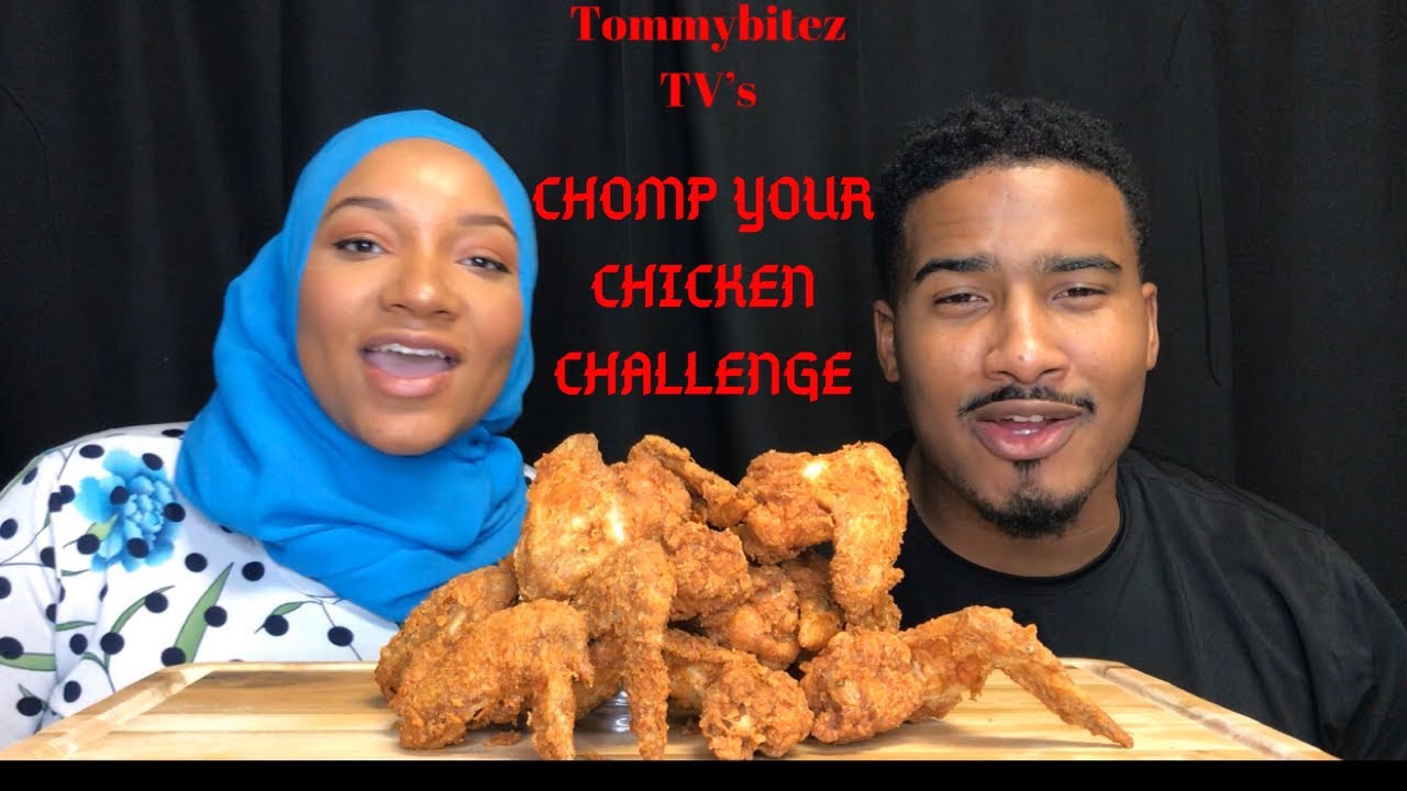 “Chomp your Chicken!” Challenge| 5 Wing in 5 Minutes| Tommy Bitez TV| Couple Mukbang