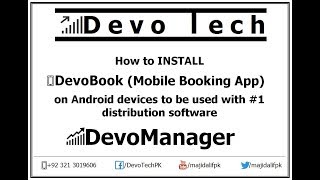 How to INSTALL DevoBook (Mobile Booking App) for DevoManager