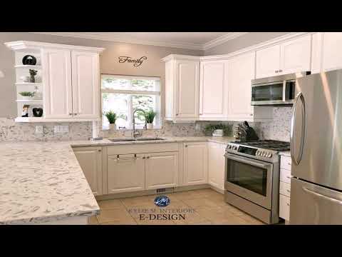 Off White Kitchen Cabinets With Quartz Countertops - YouTube