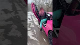 Pink Toyota GT86 + Rainbow Snake Mermaid Leather Leggings #pairadize #gt86 #leggings