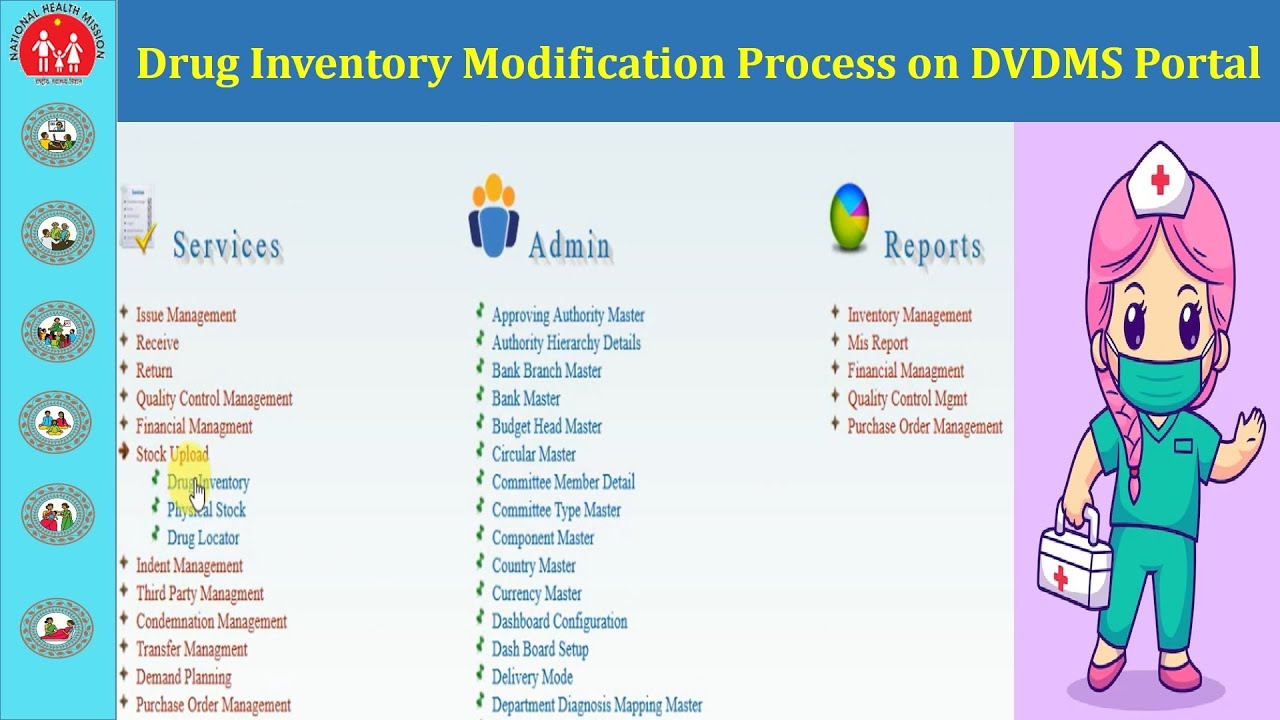 Drug Inventory Modification Process on DVDMS Portal !! Video for CHO ...