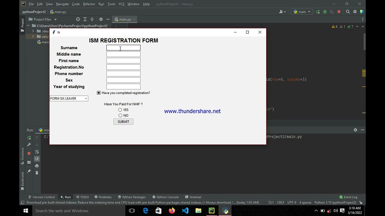 Jinsi ya kutengeneza entry form kwa kutumia python language