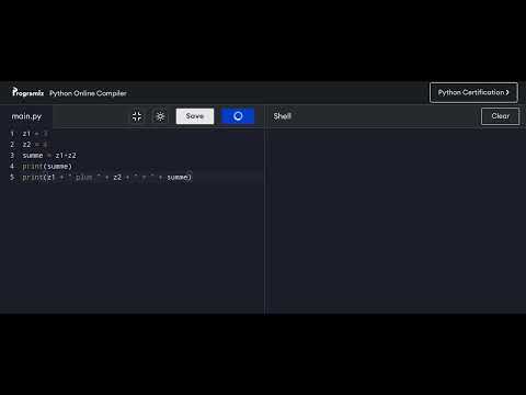 Python. Programm zur Addition zweier Zahlen