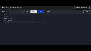 Python. Programm zur Addition zweier Zahlen