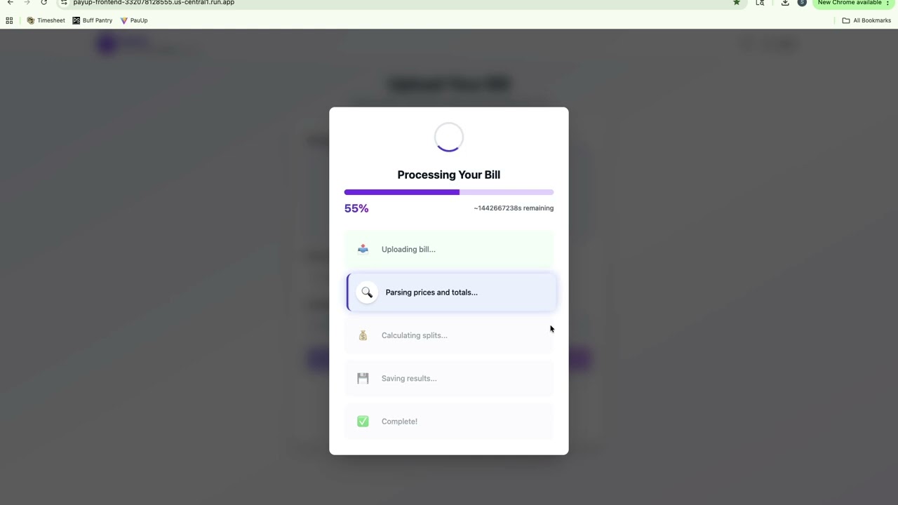 PayUp: AI-Powered Bill Splitting Agent