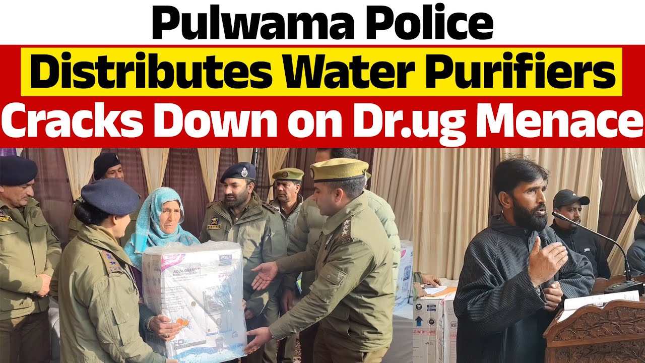 Pulwama Police Distributes Water Purifiers Under CAP 2025–26 at Rajpora