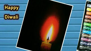 diwali drawing||burning candle painting||oil pastel painting|diwali candle drawing