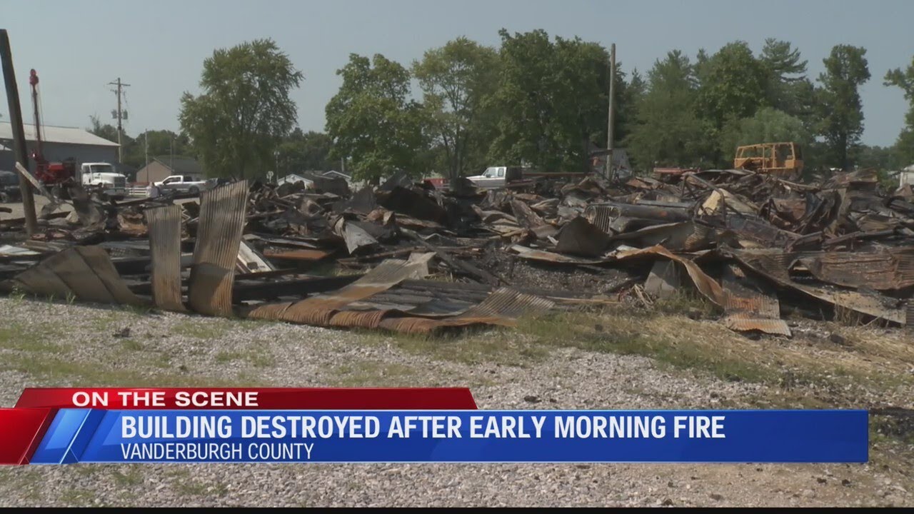 Building destroyed after early morning fire - YouTube