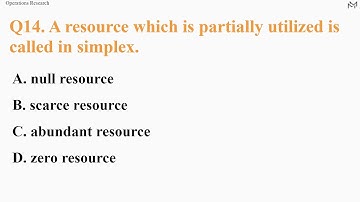 "Operations Research" Important MCQs Part 2