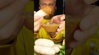 Mukbang eating a German white sausage from Bavaria ?? #asmreating