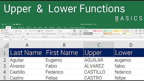 Excel Upper and Lower Text Functions