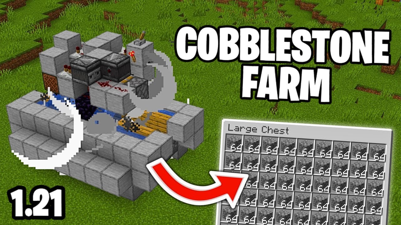 Build an AUTOMATIC Cobblestone Farm in 5 Minutes | Minecraft 1.21