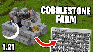 Build an AUTOMATIC Cobblestone Farm in 5 Minutes | Minecraft 1.21