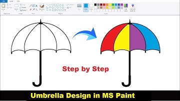 How to Draw Umbrella in MS Paint II Step by Step #Umbrella #learnwithranjit