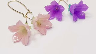 How to make shrink plastic Bellflower earrings tutorial