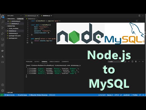 Vídeo: Com em connecto a Nodejs a MySQL?