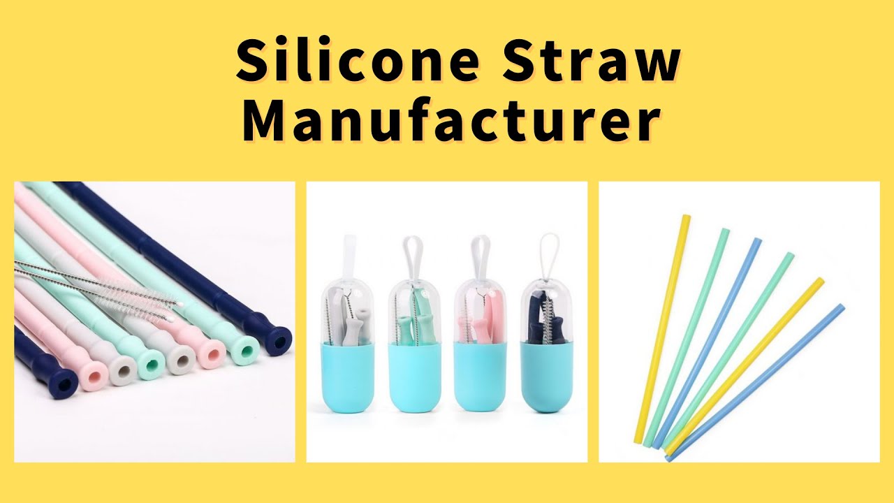 Silicone Straw - Flexible & Reusable Drinking Straws with Cleaning Brush  for Toddlers & Kids - With Bendable Tips – Soft, Food-Safe Material, No BPA  