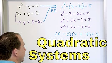 06 - Solve Quadratic Systems of Equations by Substitution - Part 1 (Simultaneous Equations)