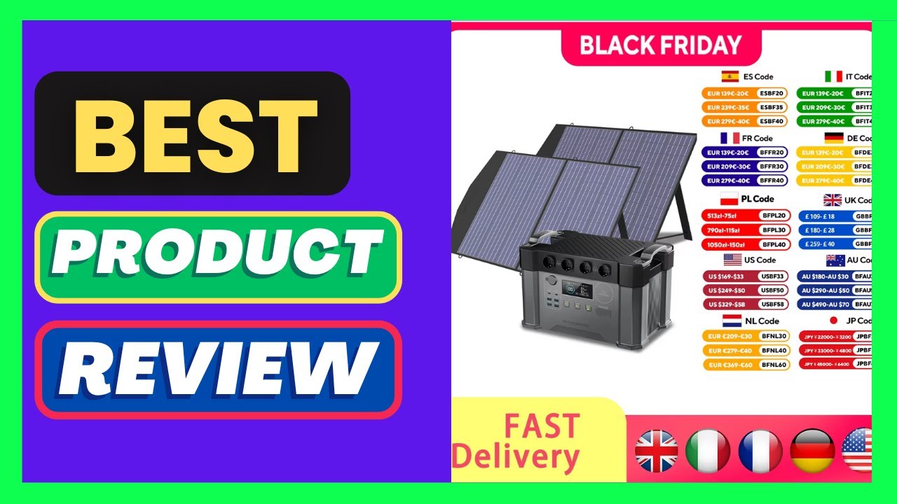 ALLPOWERS Solar Generator 2400W Battery Charger,110V/230V Pure Sine