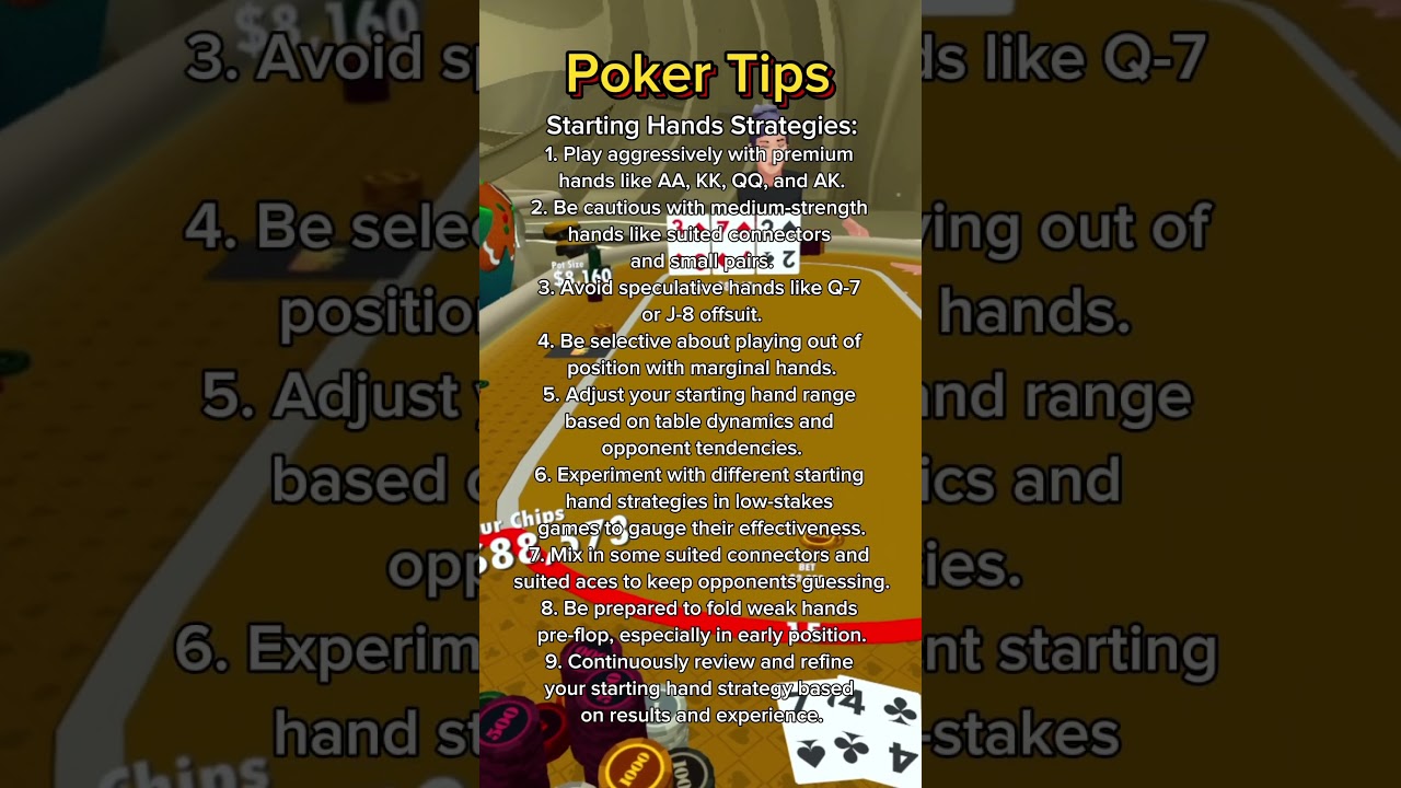 Poker Tips: Starting hand strategies 