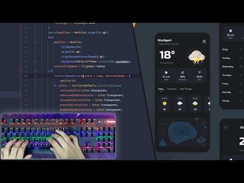 Asmr Programming - Android Weather App Coding JetpackCompose/Kotlin - No Talking