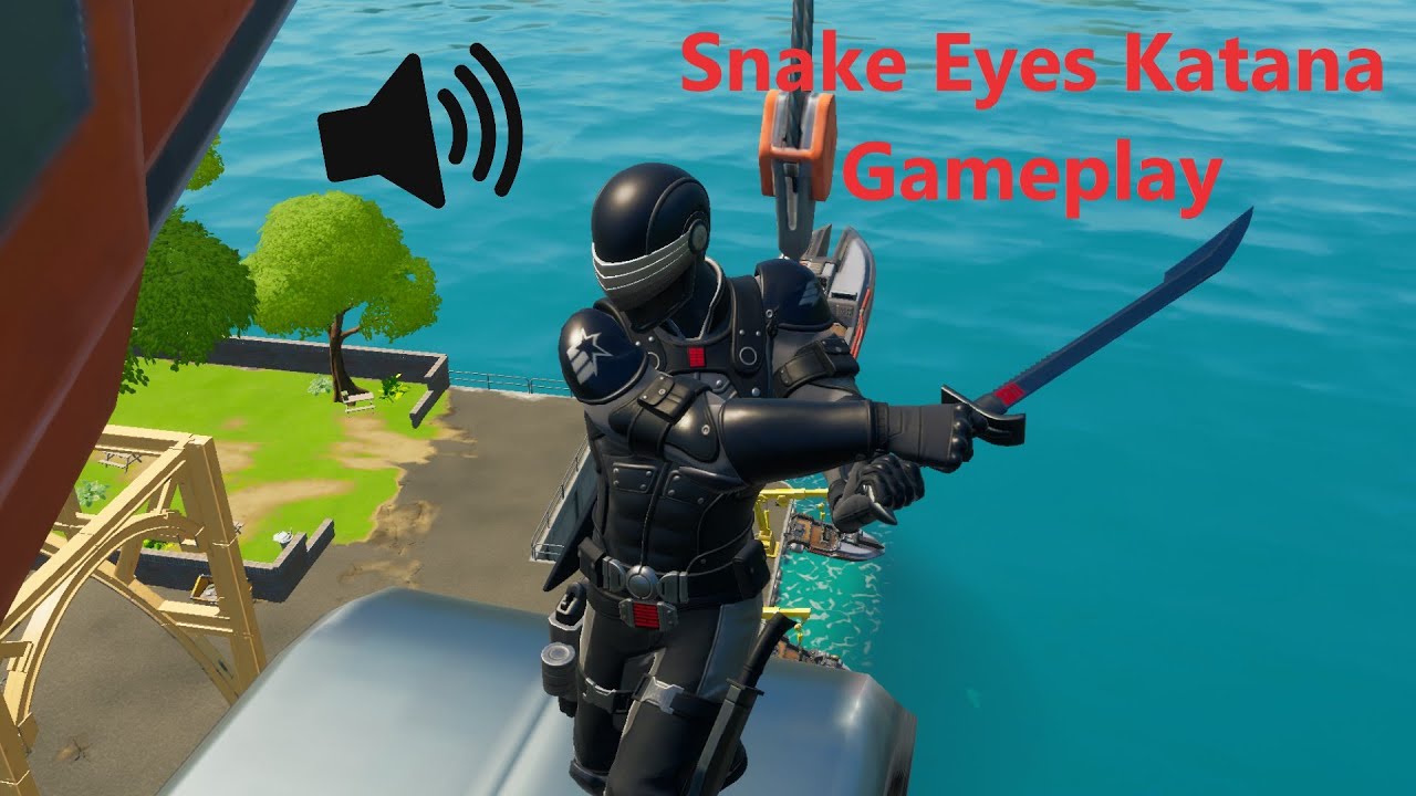 Snake Eyes Katana Pickaxe Fortnite Gameplay (Swing Test) 