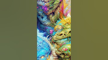 really interesting zoom into dragon patterns | AI trip | trippy visuals | psychedelic #shorts