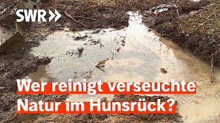 Aufgebohrte Treibstoff-Pipeline Bach Und Boden Verschmutzt Zur Sache Rheinland-Pfalz