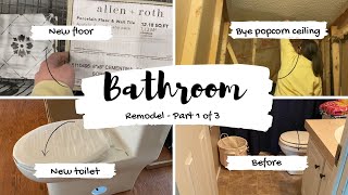 Complete Bathroom Remodel: Demo, Tile, Toilet & More – Cost Breakdown! Part 1 of 3