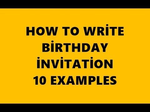 How to Write Birthday İnvitation