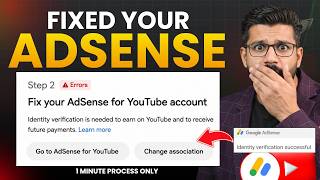 Step 2 Error Solved  Fix Your Adsense For Youtube Account  Identity Verification Is Need To Earn