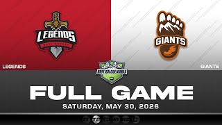NBHL British Columbia Tier 2: Victoria Legends vs. West Coast Giants (05/30/2026)