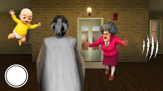 Playing as Granny in Scary Teacher 3D with Baby in Yellow | Granny and Baby yellow vs Scary Teacher  screenshot 3
