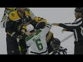 Connor clifton drops the gloves with colin miller after hit against roope hintz