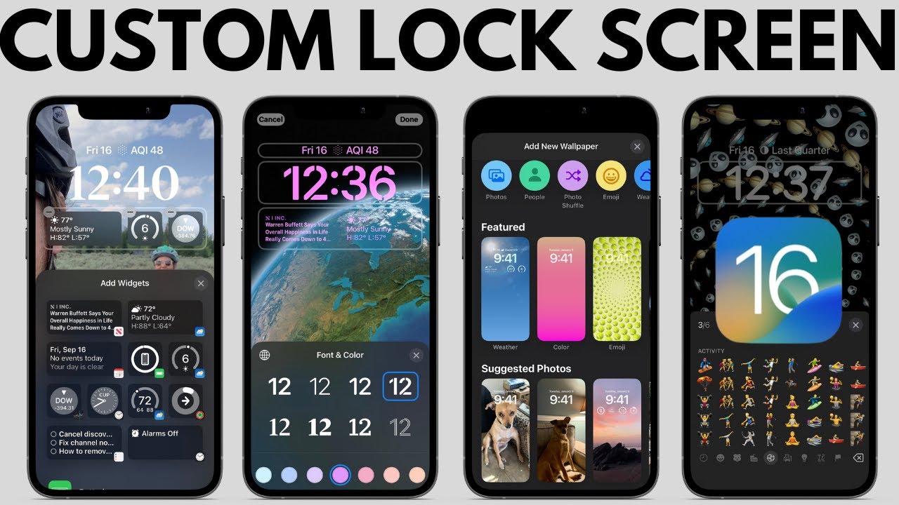 How to Customize iPhone Lock Screen iOS 16 Clock Font, Add Widgets