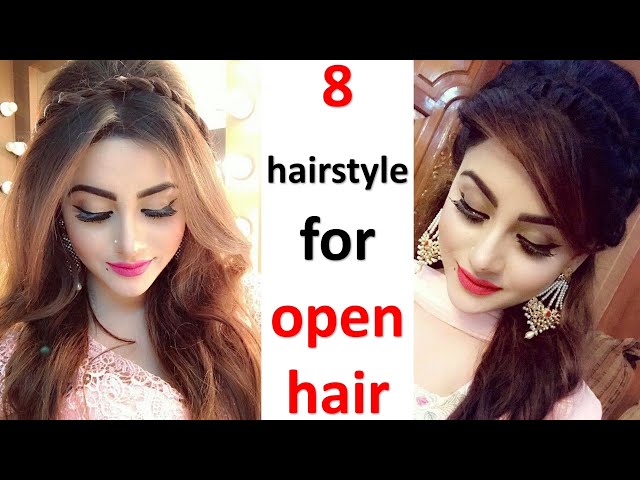 4 open front hairstyle for wedding | front with back open hairstyle |  beautiful hairstyle - YouTube
