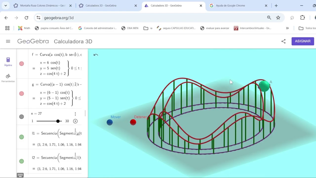Montaña Rusa Dinámica con GeoGebra