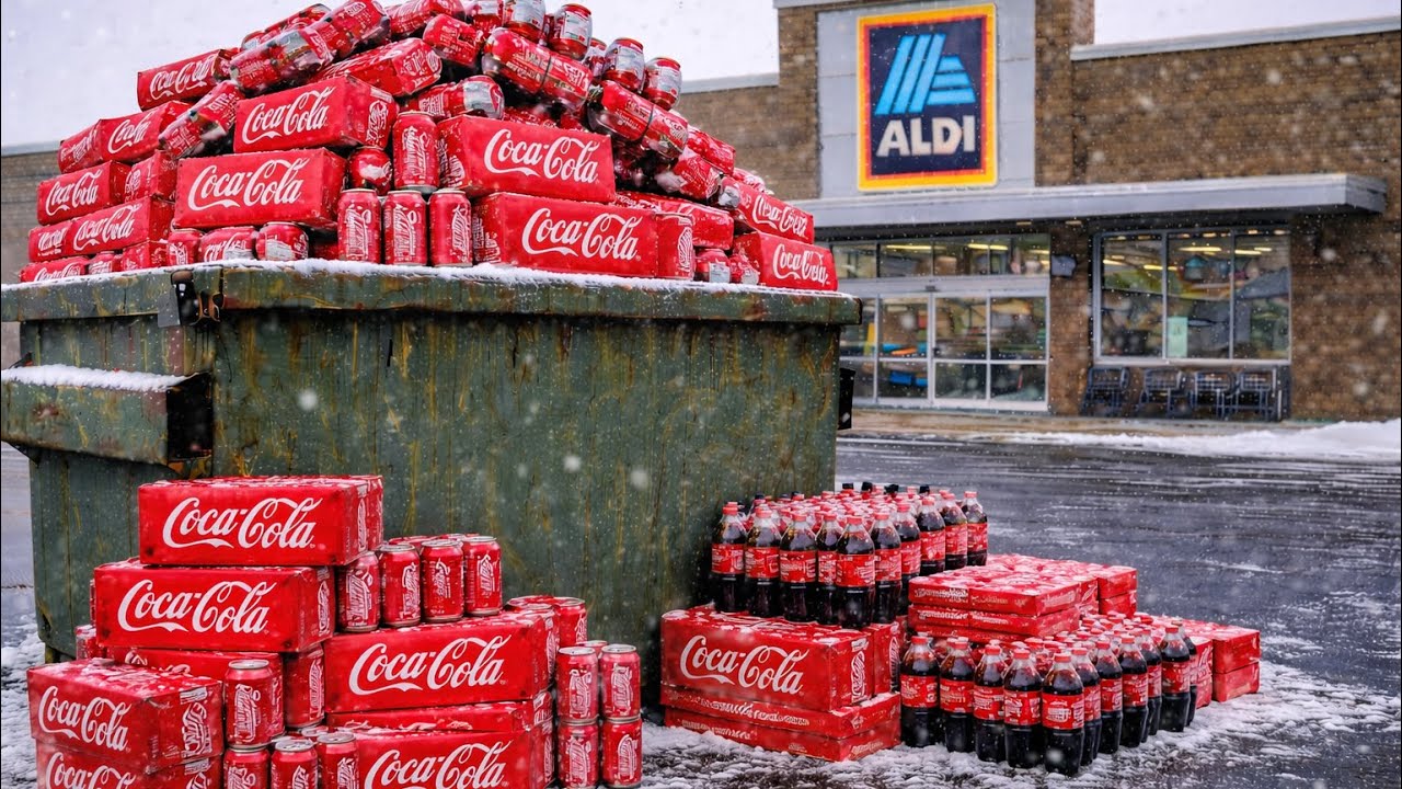 Поиск полезных ископаемых в мусорных контейнерах в магазине Aldi № 835