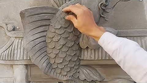 How to make wonderfully beautiful cement carp reliefs
