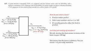 4.17 Writing your own Basis for a mass balance calculation chemical engineering example