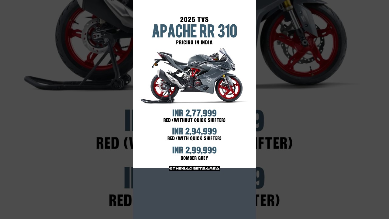 2025 Apache RR 310 Price List For India 